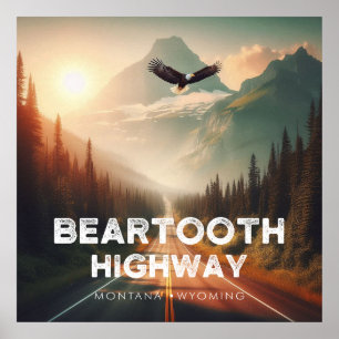 Beartooth Highway Montana Wyoming Adler Poster