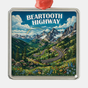 Beartooth Highway Montana Wyoming Regenbogen Ornament Aus Metall