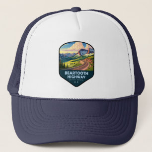 Beartooth Highway Montana Wyoming Schild Truckerkappe