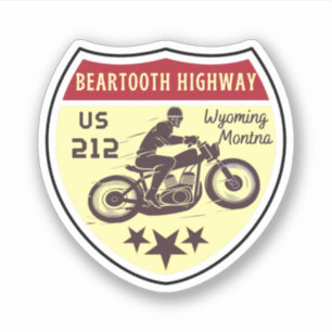 Beartooth Highwayus 212 Route Montana nach Wyoming Aufkleber