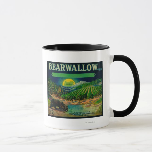 Bearwallow Apple Crate LabelHood River, OR Tasse (Rechts)