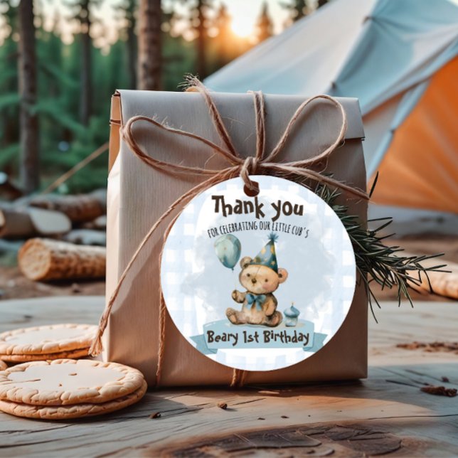 Beary 1. Geburtstag Geschenkanhänger (Von Creator hochgeladen)