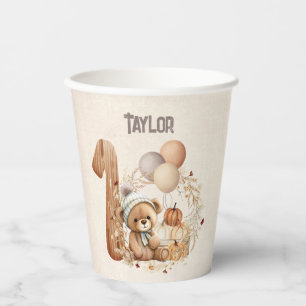 Beary 1b Geburtstag Niedlich Baby Bear Paper Cups Pappbecher