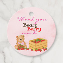 Beary Berry Sweet Girly Pink Strawberry Birthday