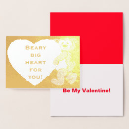 Beary Big Heart für Sie Bear Valentine's Day Folienkarte