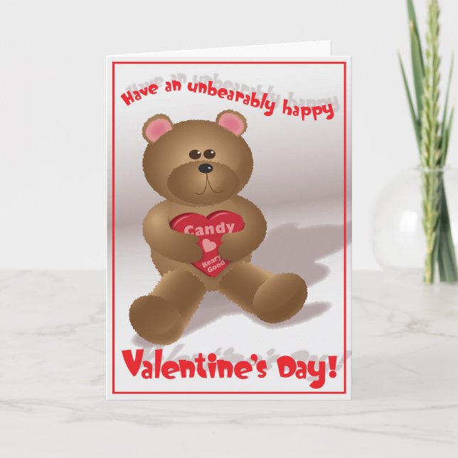 Beary bon Valentine - carte de voeux (Devant)