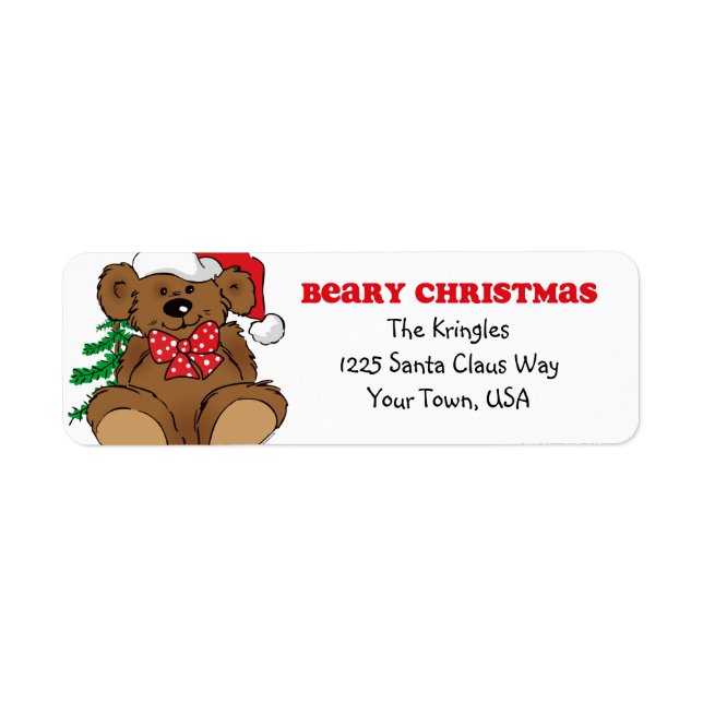 Beary Christmas Address Label (Vorne)