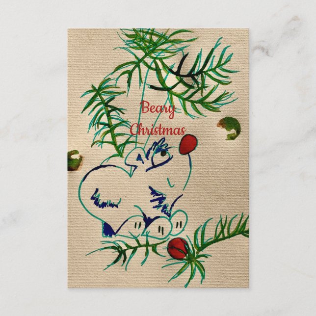 Beary Christmas Card Hinweiskarte (Vorderseite)
