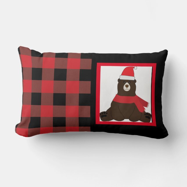 Beary Christmas Foto Lendenkissen (Vorderseite)