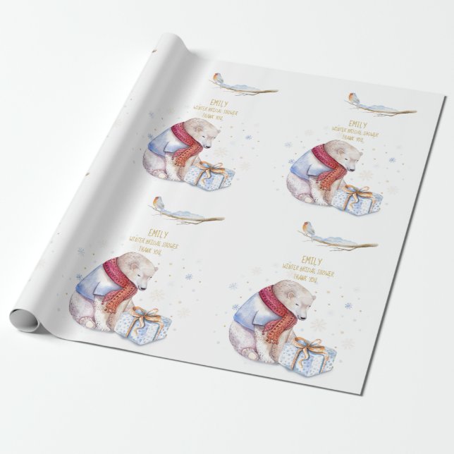 Beary Christmas Personalisiert Wonderland Bear Rob Geschenkpapier (Ungerollt)