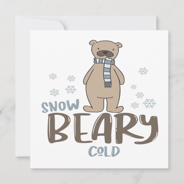 Beary Cold Bear Weihnachten Karte (Vorderseite)