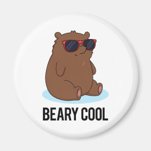 Beary Cool Funny Brown Bären Puff Magnet