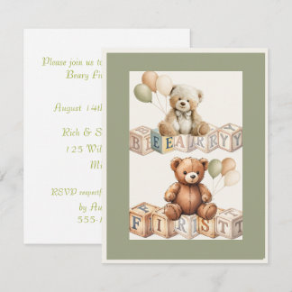 Beary Erster Geburtstag DIGITAL DOWNLOAD Einladung