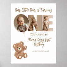 Beary First Birthday Little Bear Foto Willkommen