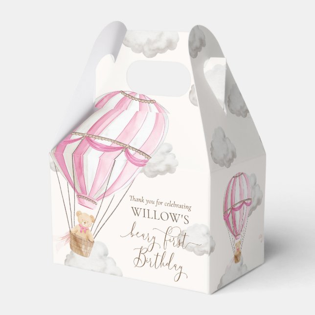Beary First Teddy Bear Hot Air Ballon Birthday Geschenkschachtel (Rückseite)