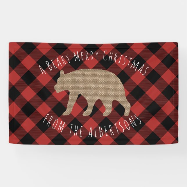 Beary frohe Weihnacht-Fahne Banner (Horizontal)