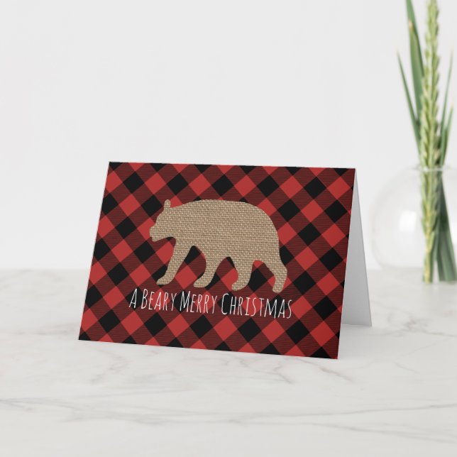 Beary frohe Weihnacht-Karte Feiertagskarte (Vorderseite)