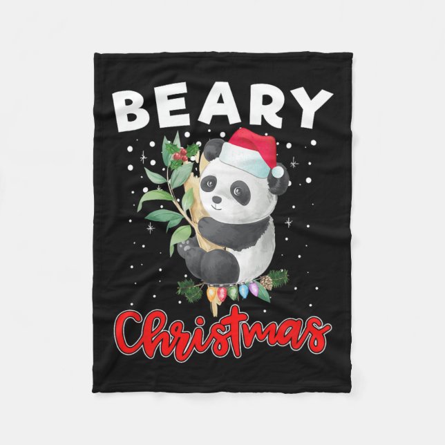 Beary Frohe Weihnachten für Panda Bären Liebhaber  Fleecedecke (Vorderseite)