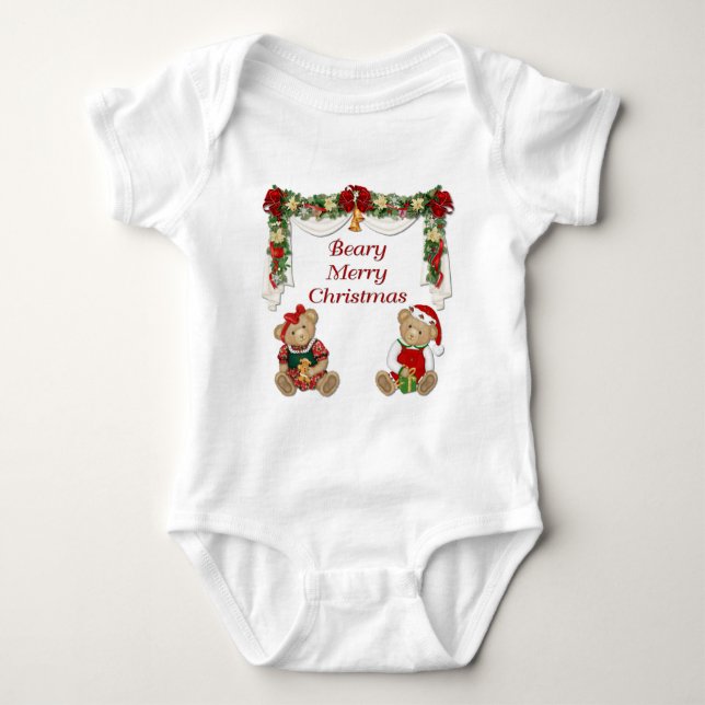 Beary Merry Christmas Baby Strampler (Vorderseite)