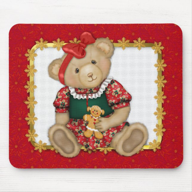 Beary Merry Christmas - Girl Teddy Mousepad (Vorne)