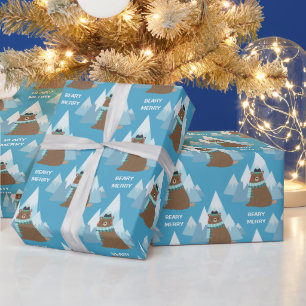 Beary Merry Mountain Christmas Geschenkpapier