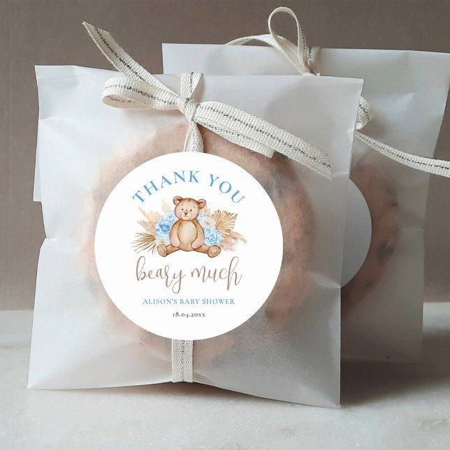 Beary Much Baby Shower Vielen Dank Runder Aufkleber (Von Creator hochgeladen)