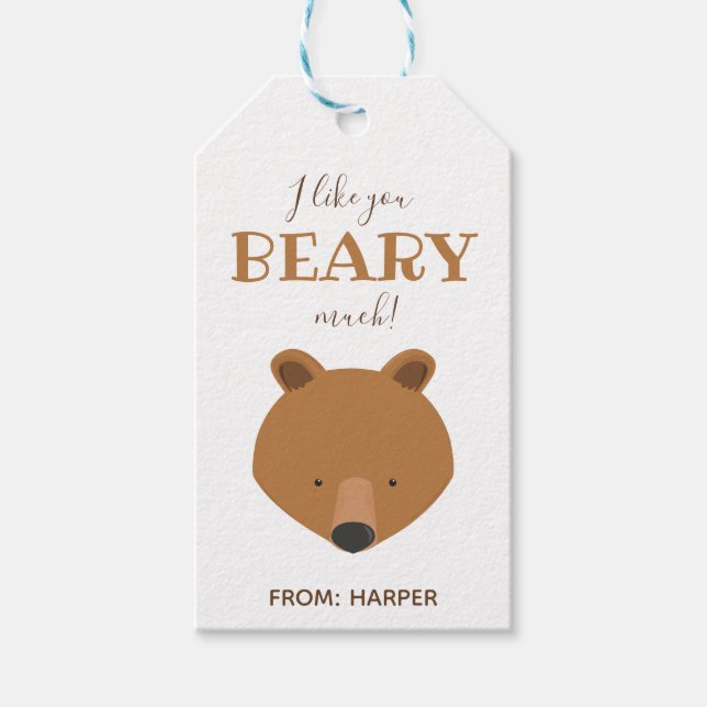 Beary Much Bear Classroom Valentine Geschenkanhänger (Vorderseite)