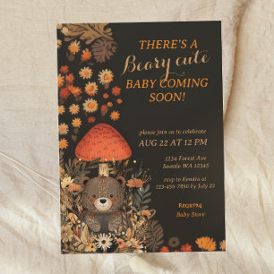 Beary Niedlich Mushroom Woodland Babydusche Einladung