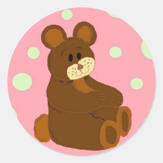 Beary Niedlich Runder Aufkleber (Vorderseite)