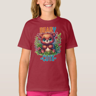 Beary Niedlich. Teddy Bären Cartoon lächelt. Funny T-Shirt
