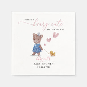 Beary Niedlich Teddy Bear Girl Babydusche Serviette
