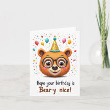 Beary Special Anniversaire - Carte d'ours mignonne