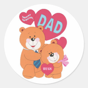 Beary Special Vater Runder Aufkleber