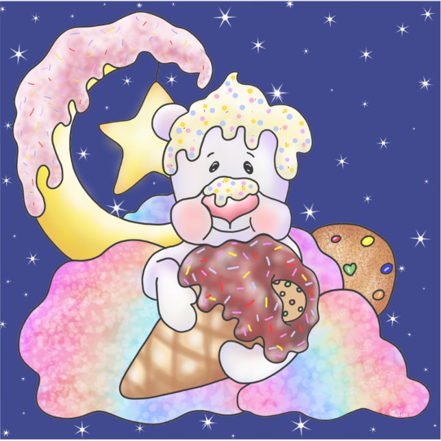 Beary Sweet Dessert Bear | Aufkleber (Vorderseite)