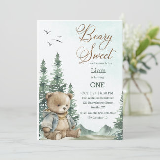 Beary Sweet Einladung zum ersten Geburtstag | Past