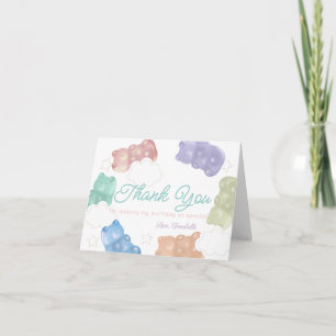 Beary Sweet Pastel Gummy Bear Geburtstag Dankeskarte
