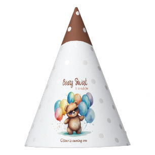Beary Sweet Teddy Bär mit Brille und Ballon Partyhütchen