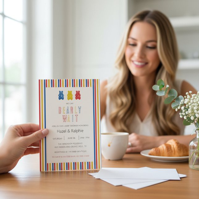 Beary Wait Gummy Bears Baby Shower Invitation Einladung (Von Creator hochgeladen)