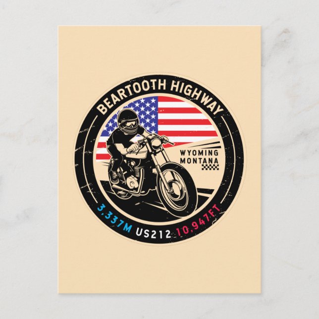 Bearzahnautobahn für alle amerikanischen Straßen M Postkarte (Vorderseite)