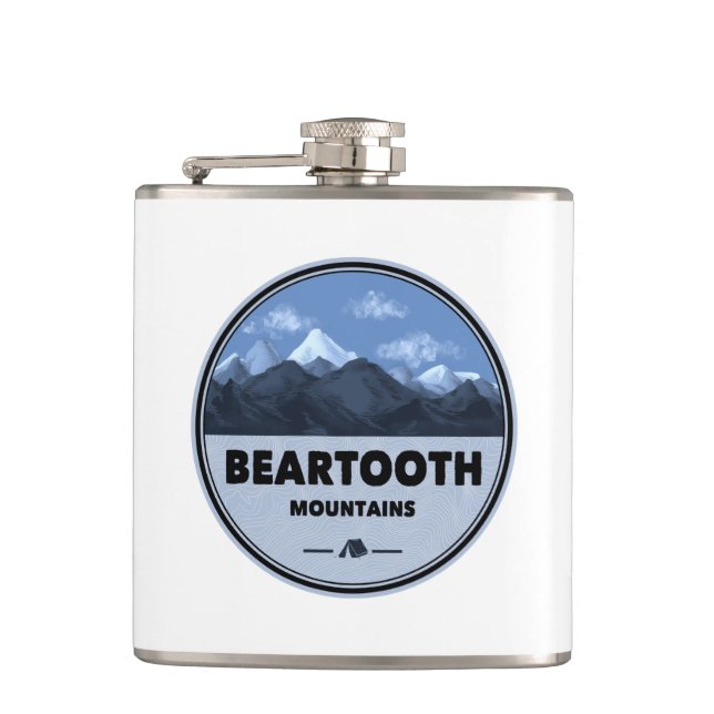 Bearzahngebirge Montana Wyoming Camping Flachmann (Vorderseite)