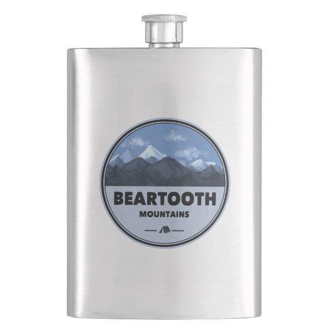 Bearzahngebirge Montana Wyoming Camping Flachmann (Vorderseite)