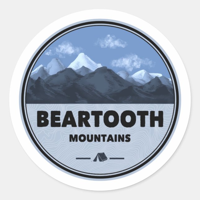 Bearzahngebirge Montana Wyoming Camping Runder Aufkleber (Vorderseite)