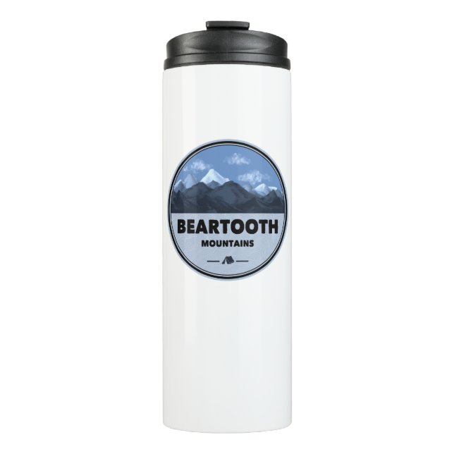 Bearzahngebirge Montana Wyoming Camping Thermosbecher (Vorderseite)