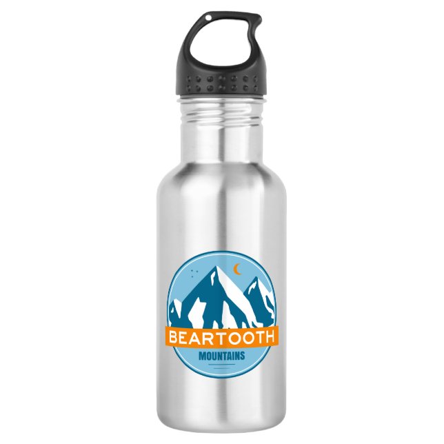 Bearzahngebirge Montana Wyoming Edelstahlflasche (Vorderseite)