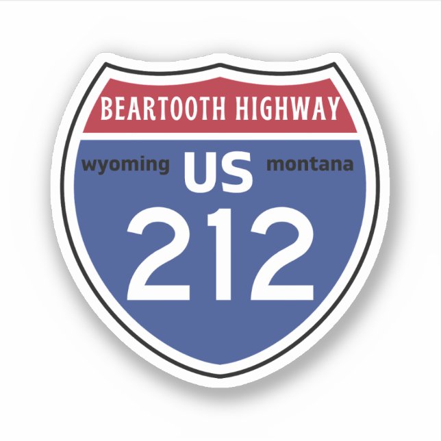Bearzahnweg 212 Route Montana - Wyoming Aufkleber (Vorderseite)