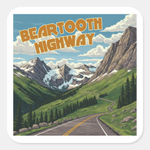 Bearzahnweg Montana Wandern Quadratischer Aufkleber