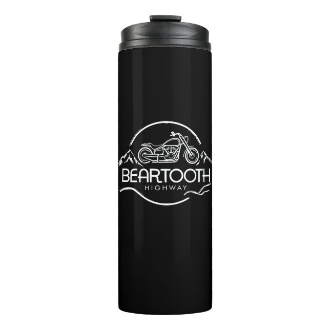 Bearzahnweg Montana Wyoming Motorrad Thermosbecher (Vorderseite)