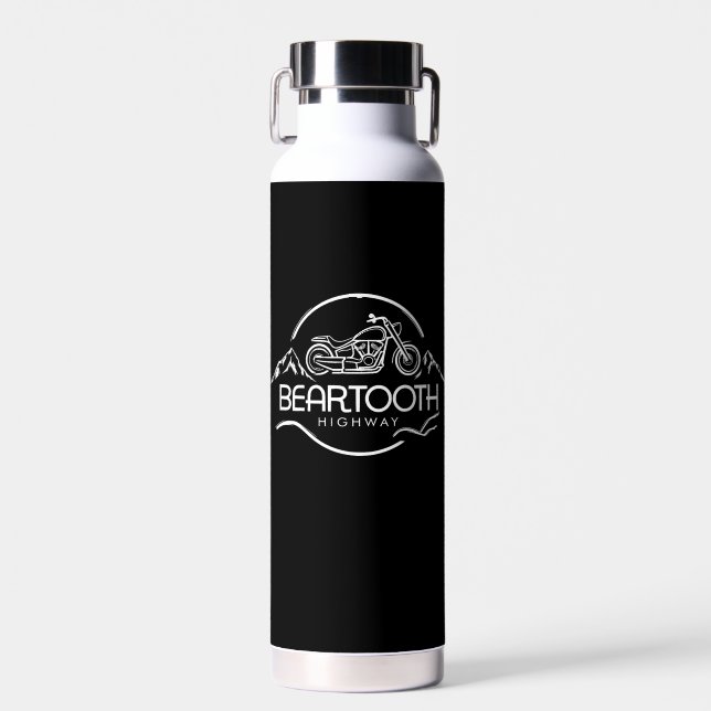 Bearzahnweg Montana Wyoming Motorrad Trinkflasche (Vorne)