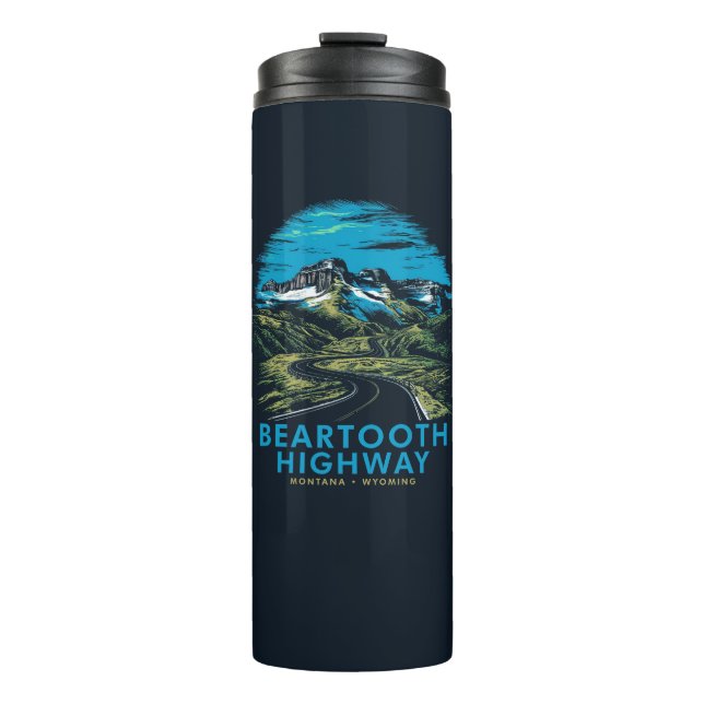 Bearzahnweg Montana Wyoming Vista Thermosbecher (Vorderseite)