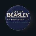 Beasley For SC House 11 Button<br><div class="desc">Show your support with this Jessica Beasley for House District 11 campaign button. Lightweight and durable,  it’s perfect for wearing on jackets,  bags,  or hats at rallies,  events,  or everyday outings. A simple way to represent your support and help spread the message in the community.</div>